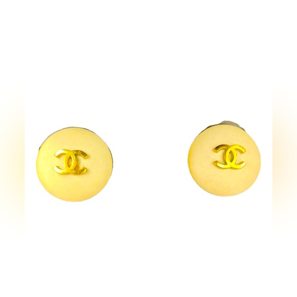Chanel Gold Button Earrings - Picture 1 of 5